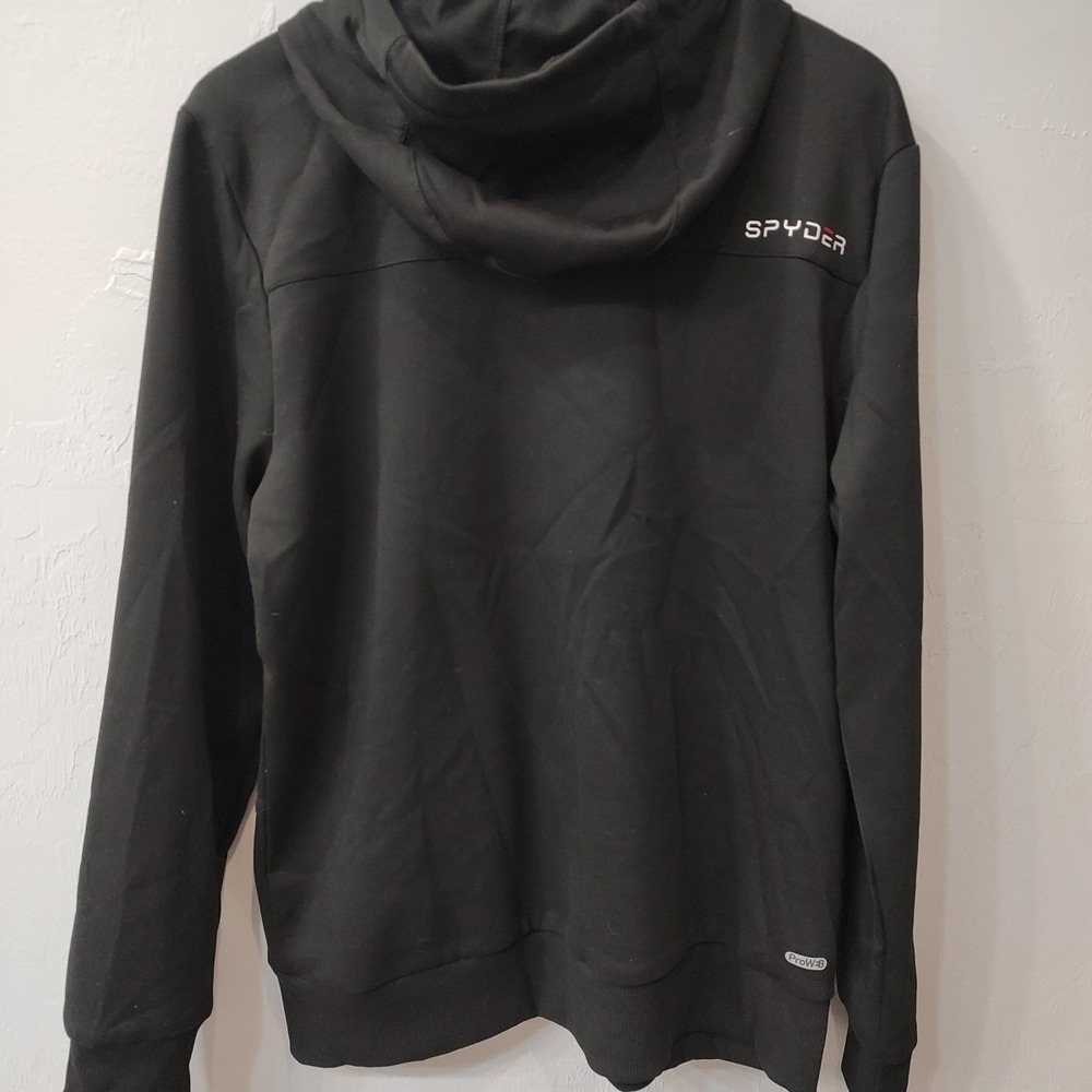 Spyder Active‎ Full Zip Hoodie Jacket Men's Medium Black ProWEB Stretch - Picture 4 of 8